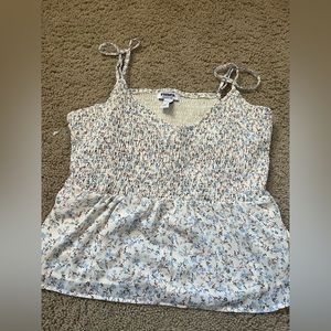 Blue Floral Tank Crop Top